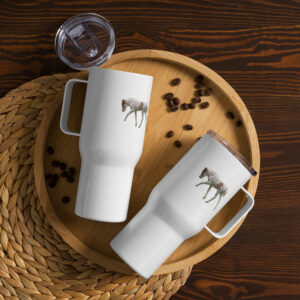 Horsey Travel mug with a handle